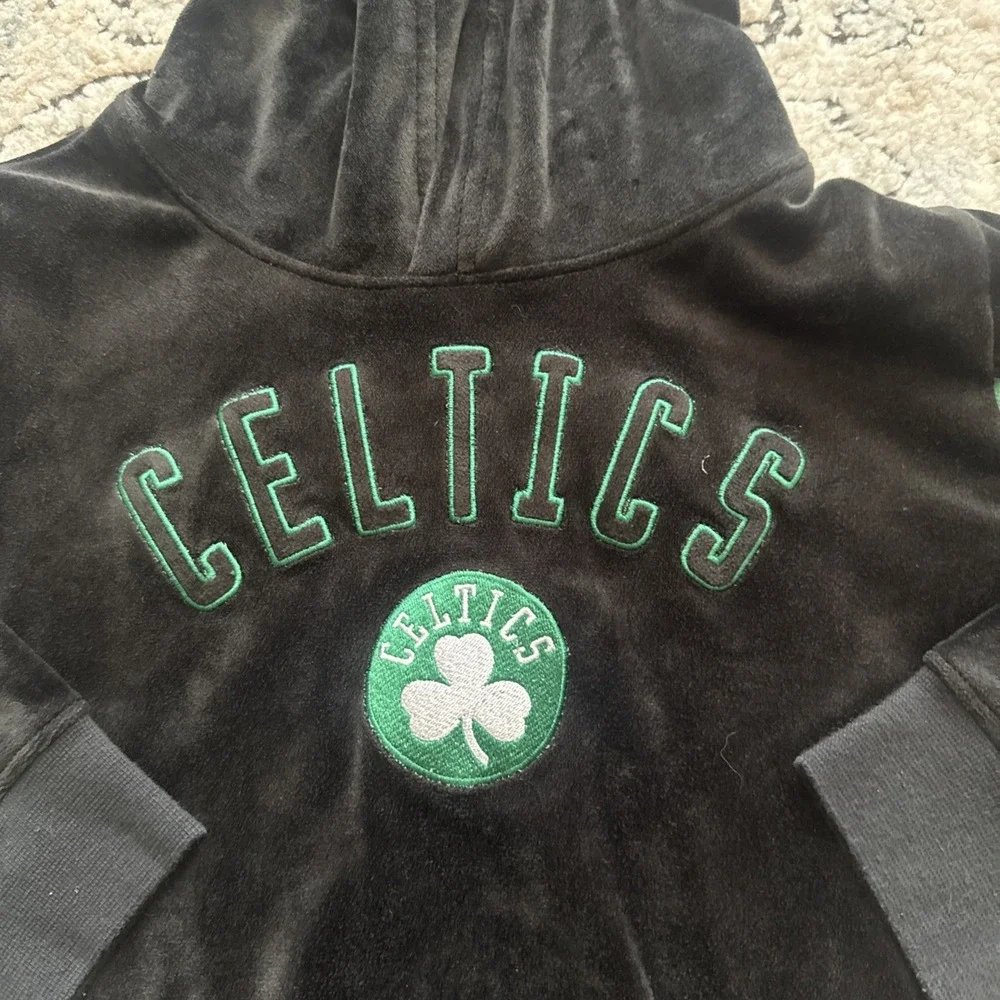 NBA Boston Celtics Green & Black Toddler Hoodie Sweatshirt 4T Velour